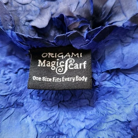 Magic Scarf Women's One Size Origami Packable Cami Tank Top Stretchy Blue - Picture 4 of 6